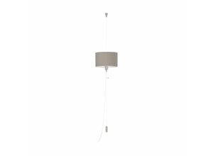 9002759961589 - Eglo 96158 Hängeleuchte Romano 1 höhenverstellbar mit Schalter Textil taupe (graubraun) 1X40W H150 Ø 35cm