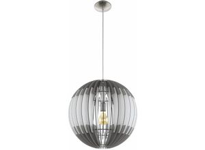 9002759969745 - Pendelleuchte Olmero Hängelampe Esszimmer Esszimmerlampe aus Holz in Grau und Weiß Metall in Silber E27 Fassung h 200 cm ø 70 cm - Hängeleuchte
