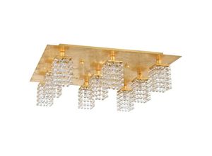 9002759977221 - 97722 led Deckenleuchte pyton gold mit Kristallen goldfarben klar L575cm B575cm H16cm - Eglo