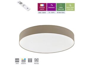 9002759977832 - Eglo - 97783 led Deckenleuchte romao 3 weiß taupe weiß Ø76cm H12cm 3000-5000K mit Fernbedienung