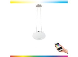 9002759983710 - Eglo - 98371 led Pendelleuchte optica-c nickel-matt weiß Ø375cm H150cm dimmbar mit Connect Funktion höhenverstellbar