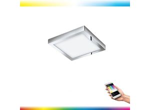 9002759985615 - Eglo - connect led Deckenleuchte Fueva-C Smart Home Deckenlampe Material Metallguss Kunststoff Farbe Chrom l 30x30 cm dimmbar Weißtöne und