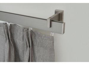 9002777152044 - Innenlaufschiene GARESA FLAT Gardinenstangen Gr L 120 cm 1 St 1 läufig silberfarben (vernickelt) Gardinenschienen Rechteckprofil Wandmontage perfekter Lauf modern verlängerbar