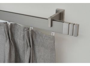 9002777154666 - Gardinenstange GARESA FLAT Gardinenstangen Gr L 400 cm 1 St 1 läufig silberfarben (vernickelt) Kinder Gardinenstangen für Rechteckprofil Wandmontage perfekter Lauf modern verlängerbar