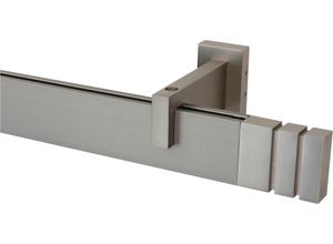 9002777154703 - Gardinenstange GARESA FLAT Gardinenstangen Gr L 440 cm 1 St 1 läufig silberfarben (vernickelt) Kinder Gardinenstangen für Rechteckprofil Wandmontage perfekter Lauf modern verlängerbar