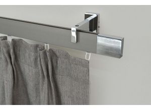 9002777155717 - Gardinenstange GARESA FLAT Gardinenstangen Gr L 280 cm 1 St 1 läufig silberfarben (vernickelt chromfarben) Kinder Gardinenstangen für Rechteckprofil Wandmontage perfekter Lauf modern verlängerbar