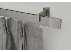 9002777156059 - Gardinenstange GARESA FLAT Gardinenstangen Gr L 230 cm 1 St 1 läufig silberfarben (vernickelt) Kinder Gardinenstangen für Rechteckprofil Wandmontage perfekter Lauf modern verlängerbar
