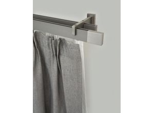 9002777156943 - Gardinenstange GARESA FLAT Gardinenstangen Gr L 340 cm 1 St 2 läufig silberfarben (vernickelt) Kinder Gardinenstangen für Rechteckprofil Wandmontage perfekter Lauf modern verlängerbar
