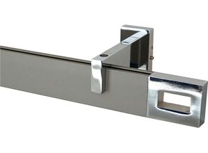 9002777157100 - Gardinenstange GARESA FLAT Gardinenstangen Gr L 110 cm 1 St 1 läufig silberfarben (vernickelt chromfarben) Kinder Gardinenstangen für Rechteckprofil Wandmontage perfekter Lauf modern verlängerbar