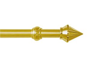 9002777185455 - Gardinenstange GARESA SEMARA Gardinenstangen Gr L 450 cm Ø 28 mm 1 läufig grau (messingfarben) Kinder Gardinenstangen für Vorhanggarnitur Kunststoff verlängerbar mit Ringe2 Lauf Gleiter
