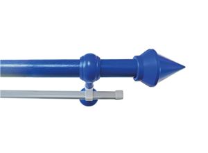 9002777186247 - Gardinenstange GARESA SEMARA Gardinenstangen Gr L 440 cm Ø 28 mm 2 läufig blau Kinder Gardinenstangen für Vorhanggarnitur Kunststoff verlängerbar mit Ringe2 Lauf Gleiter