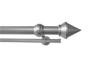 9002777186995 - Gardinenstange GARESA SEMARA silber (silberfarben) Gardinenstangen Kinder L 390cm Ø 28mm 2 läufig Kunststoff Stahl Vorhanggarnitur Kunststoff verlängerbar mit Ringe2 Lauf Gleiter L390cm