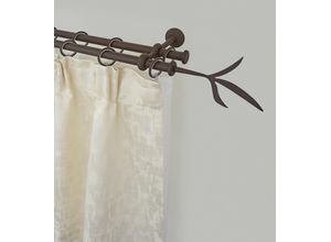 9002777190268 - Gardinenstange GARESA ESPERANCA Gardinenstangen Gr L 460 cm Ø 16 mm 1 St 2 läufig braun (rost) Kinder Gardinenstangen für rustikale Vorhanggarnitur verlängerbar Endknopf Zweig m Ringe