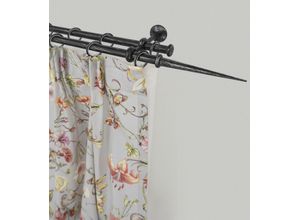 9002777192187 - Gardinenstange GARESA ESPERANCA Gardinenstangen Gr L 380 cm Ø 16 mm 1 St 2 läufig schwarz Kinder Gardinenstangen für rustikale Vorhanggarnitur verlängerbar Endknopf Spitze m Ringe