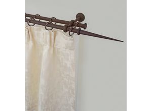 9002777192422 - Gardinenstange GARESA ESPERANCA Gardinenstangen Gr L 220 cm Ø 16 mm 1 St 2 läufig braun (rost) Kinder Gardinenstangen für rustikale Vorhanggarnitur verlängerbar Endknopf Spitze m Ringe
