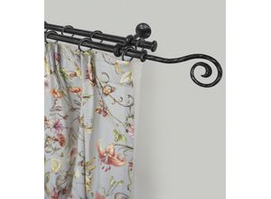 9002777194617 - Gardinenstange GARESA ESPERANCA Gardinenstangen Gr L 410 cm Ø 16 mm 1 St 2 läufig schwarz Kinder Gardinenstangen für rustikale Vorhanggarnitur verlängerbar Eisen Endk Spirale