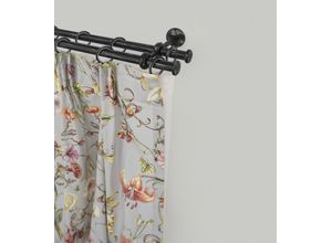 9002777201841 - Gardinenstange GARESA ESPERANCA Gardinenstangen Gr L 440 cm Ø 16 mm 1 St 2 läufig schwarz Kinder Gardinenstangen für rustikale Vorhanggarnitur verlängerbar Eisen Endkappe mit Ringe