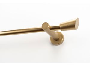 9002777203623 - Gardinenstange GARESA MOLIS Gardinenstangen Gr L 220 cm Ø 20 mm 1 läufig goldfarben (mattgoldfarben) Kinder Gardinenstangen für Vorhanggarnitur verlängerbar Wandmontage Keil ohne Ringe