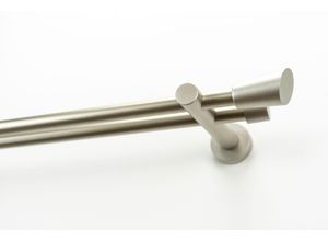 9002777206433 - Gardinenstange GARESA MOLIS Gardinenstangen Gr L 230 cm Ø 20 mm 2 läufig silberfarben (mattchromfarben) Kinder Gardinenstangen für Vorhanggarnitur verlängerbar Wandmontage Keil ohne Ringe