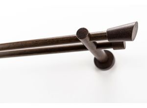 9002777207546 - Gardinenstange GARESA MOLIS Gardinenstangen Gr L 140 cm Ø 20 mm 2 läufig braun (nussbaum) Kinder Gardinenstangen für Vorhanggarnitur verlängerbar Wandmontage Keil ohne Ringe