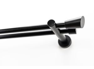 9002777208611 - Gardinenstange GARESA MOLIS Gardinenstangen Gr L 410 cm Ø 20 mm 2 läufig schwarz Kinder Gardinenstangen für Vorhanggarnitur verlängerbar Wandmontage Keil ohne Ringe