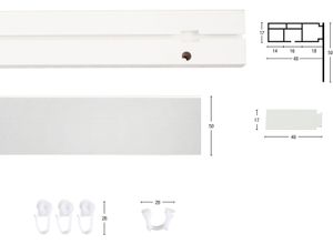 9002777219105 - Gardinenschiene GARESA Kunststoffschiene mit Blende Gardinenstangen Gr L 580 cm 1 läufig weiß Gardinenschienen Deckenmontage verlängerbar einfache Montage schlicht
