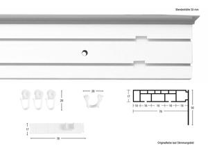 9002777221887 - Gardinenschiene GARESA Kunststoffschiene mit Blende Gardinenstangen Gr L 240 cm 2 läufig beige (eschefarben) Gardinenschienen Deckenmontage verlängerbar einfache Montage schlicht