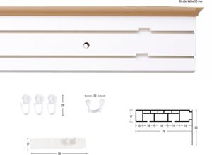 9002777223485 - Gardinenschiene GARESA Kunststoffschiene mit Blende Gardinenstangen Gr L 280 cm 2 läufig braun (eichefarben) Gardinenschienen Deckenmontage verlängerbar einfache Montage schlicht