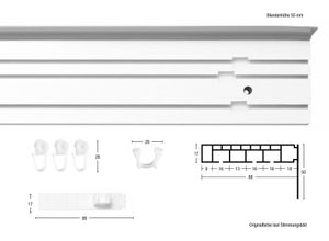 9002777225007 - Gardinenschiene GARESA Kunststoffschiene mit Blende Gardinenstangen Gr L 240 cm 3 läufig braun (nussbaum) Gardinenschienen Deckenmontage verlängerbar einfache Montage schlicht