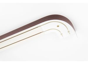 9002777229760 - Schienensystem GARESA Kunststoffschiene mit Blende Gardinenstangen Gr L 320 cm 2 läufig braun (mahagoni) Schienensysteme und Seilsysteme seitlich mit 2 Rundbögen (kein Spalt zwischen Vorhang Wand)