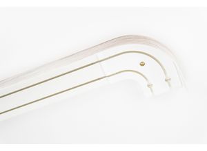 9002777230124 - Schienensystem GARESA Kunststoffschiene mit Blende weiß (eschefarben weiß) L160cm Kunststoff Gardinenstangen seitlich mit 2 Rundbögen (kein Spalt zwischen Vorhang und Wand)