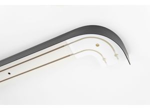 9002777230599 - Schienensystem GARESA Kunststoffschiene mit Blende Gardinenstangen Gr L 110 cm 2 läufig schwarz Schienensysteme und Seilsysteme seitlich mit 2 Rundbögen (kein Spalt zwischen Vorhang Wand)