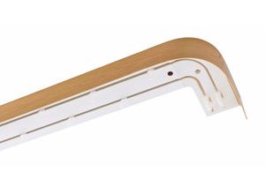 9002777231831 - Schienensystem GARESA Kunststoffschiene mit Blende Gardinenstangen Gr L 310 cm 2 läufig braun (eichefarben) Gardinenschienen seitlich mit 2 Rundbögen (kein Spalt zwischen Vorhang und Wand)