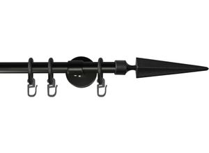 9002777281089 - Gardinenstange GARESA RUSTIKA Gardinenstangen Gr L 440 cm Ø 16 mm 1 läufig schwarz Gardinenstangen Deckenmontage rustikale Vorhanggarnitur verlängerbar Wandmontage Eisen mit Ringe