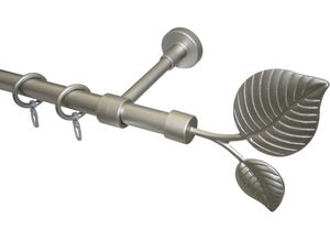 9002777307468 - Gardinenstange GARESA LEAF weiß Gardinenstangen Kinder L 450cm Ø 20mm 1 läufig Metall Kunststoff Vorhanggarnitur verlängerbar Wandmontage mit Ringe L450cm