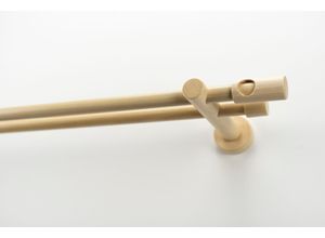 9002777309981 - Gardinenstange GARESA PANDRI Gardinenstangen Gr L 240 cm Ø 20 mm 2 läufig beige (natur) Gardinenstangen nach Maß einfache mit Verbinder verlängerbar ohne Ringe