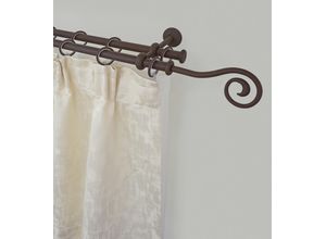 9002777314893 - Gardinenstange GARESA ESPERANCA Gardinenstangen Gr L 470 cm Ø 16 mm 1 St 2 läufig braun (rost) Kinder Gardinenstangen für Vorhanggarnitur verlängerbar Endknopf Spirale Eisen mit Ringe