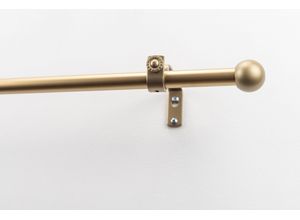 9002777317504 - Gardinenstange GARESA BOLTI mit offenem Träger Gardinenstangen Gr L 380 cm Ø 16 mm 1 läufig goldfarben (mattgoldfarben) Kinder Gardinenstangen für Vorhanggarnitur verlängerbar Wandmontage ohne Ringe