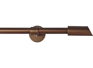 9002777319911 - Gardinenstange GARESA ZYLI Gardinenstangen Gr L 450 cm Ø 16 mm 1 läufig braun (bronzefarben) Kinder Gardinenstangen für Vorhanggarnitur verlängerbar Knopf abgeschrägt ohne Ringe