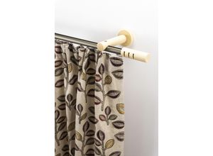 9002777350495 - Gardinenstange GARESA PEMPIA Gardinenstangen Gr L 390 cm Ø 20 mm 1 läufig beige (mattchromfarben natur) Kinder Gardinenstangen für VorhanggarniturInnenlaufgarnitur verlängerbar Knopf mAusschnitte