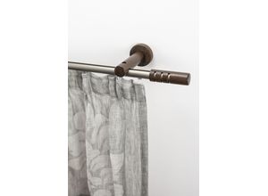 9002777350945 - Gardinenstange GARESA PEMPIA Gardinenstangen Gr L 330 cm Ø 20 mm 1 läufig braun (mattchromfarben nussbaum) Kinder Gardinenstangen für VorhanggarniturInnenlaufgarnitur verlängerbar Knopf mAusschnitte