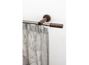 9002777351096 - Gardinenstange GARESA PEMPIA Gardinenstangen Gr L 480 cm Ø 20 mm 1 läufig braun (mattchromfarben nussbaum) Kinder Gardinenstangen für VorhanggarniturInnenlaufgarnitur verlängerbar Knopf mAusschnitte
