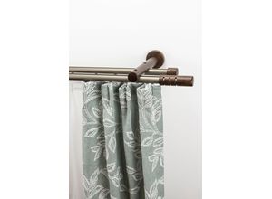 9002777352734 - Gardinenstange GARESA PEMPIA Gardinenstangen Gr L 320 cm Ø 20 mm 2 läufig braun (mattchromfarben nussbaum) Kinder Gardinenstangen für VorhanggarniturInnenlaufgarnitur verlängerbar Knopf mAusschnitte