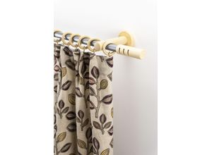 9002777353977 - Gardinenstange GARESA PEMPIA Gardinenstangen Gr L 270 cm Ø 20 mm 1 läufig beige (natur chromfarben) Gardinenstangen nach Maß Vorhanggarnitur verlängerbar Knopf mAusschnitte mit Ringe