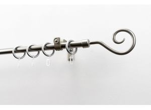 9002777355940 - Gardinenstange GARESA Clara Gardinenstangen Gr L 290 cm Ø 16 mm 1 St 1 läufig silberfarben (mattchromfarben) Gardinenstangen nach Maß Vorhanggarnitur mit Ringe und Haken verlängerbar edelstahl optik