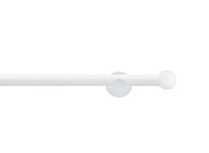 9002777362863 - Gardinenstange GARESA WHITE Gardinenstangen Gr L 150 cm Ø 20 mm 1 St 1 läufig weiß Gardinenstangen nach Maß Vorhanggarnitur verlängerbar Wandmontage Endknopf Kugel mit Ringe