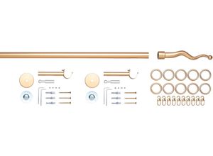 9002777369244 - Gardinenstange GARESA BOTAN Gardinenstangen Gr L 290 cm Ø 20 mm 1 St goldfarben Gardinenstangen nach Maß Vorhanggarnitur verlängerbar Wandmontage mit Ringe und Haken