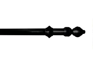 9002777384384 - Gardinenstange GARESA STANDARD Gardinenstangen Gr L 220 cm Ø 28 mm 1 läufig schwarz Gardinenstangen nach Maß Vorhanggarnitur Kunststoff verlängerbar mit Ringe2 Lauf Gleiter