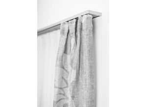 9002777386524 - Gardinenschiene GARESA 102 grau (aluminiumfarben) Gardinenstangen L 560cm 2 läufig Aluminium Kunststoff Innenlaufprofil schlicht Deckenmontage Aluminium verlängerbar L560cm