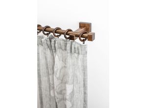 9002777388115 - Gardinenstange GARESA CUBUS Gardinenstangen Gr L 470 cm Ø 20 mm 1 läufig braun (nussbaum) Kinder Gardinenstangen für Vorhanggarnitur verlängerbar Endkappe mit Ringe